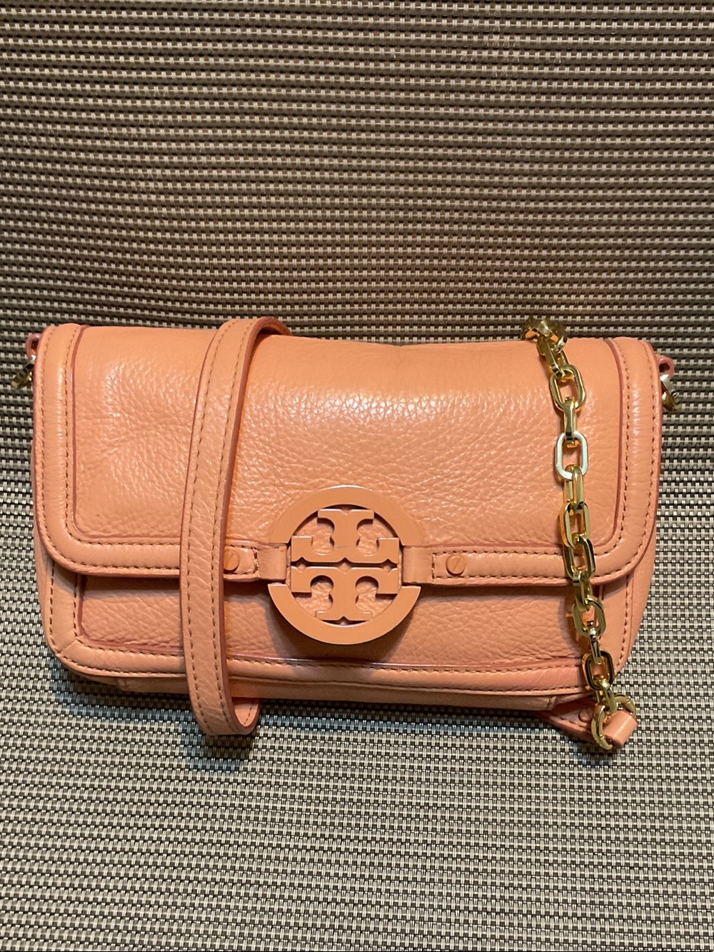 Tory Burch Peach Leather Crossbody Bag